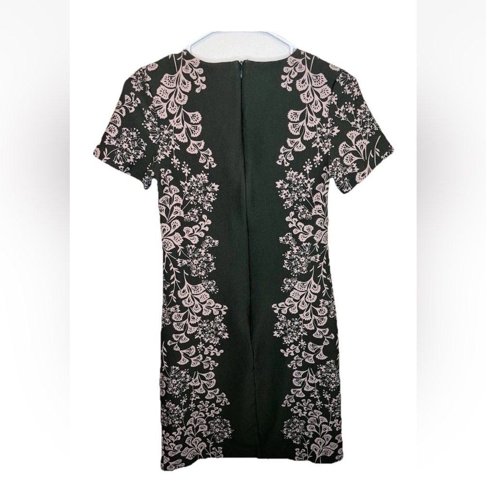 Boden Green Tan Patterned Short Sleeve Dress Floral Print Size 2R EUC - Picture 6 of 6